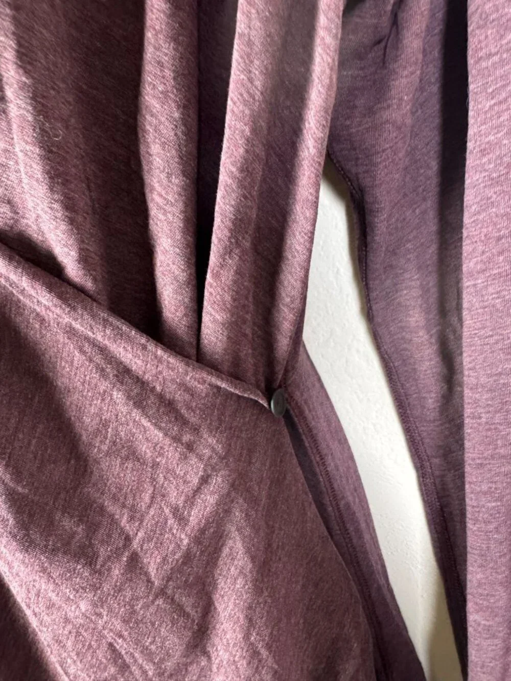 Lululemon Faux Wrap Long Sleeve Purple Top Women Size 6 Stretch Burgundy relaxed